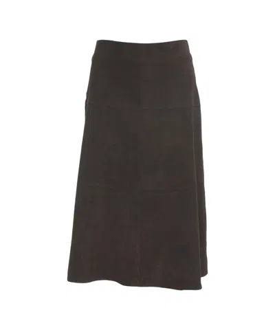 The Jackie Rhea' Midi Skirt In Black