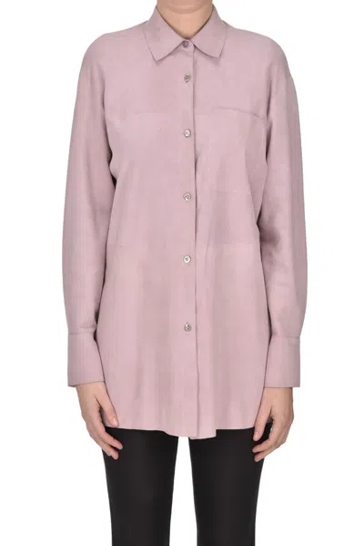 The Jackie Suede Shirt In Cipria