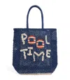 The Jacksons Jute Barry Pool Time Tote Bag In Navy