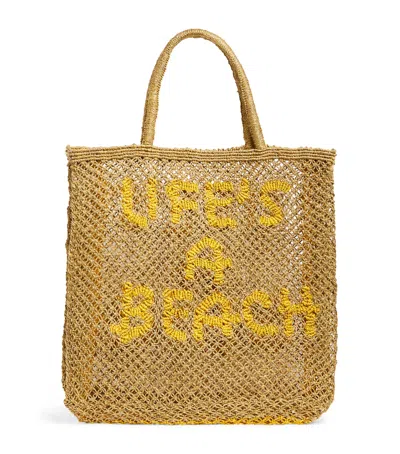 The Jacksons Large Life's A Beach Tote Bag In Yellow