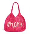 The Jacksons Large Stripe Dora Amore Tote Bag In Pink