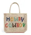 The Jacksons Small Jute Howdy Cowboy Tote Bag