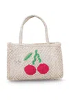 The Jacksons Tracy Cherry Jute Bag In White