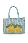 The Jacksons Tracy Stripe 2 Lemons Jute Bag