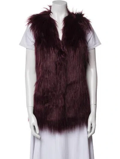 Pre-owned The Jetset Diaries Fur Vest In Burgundy