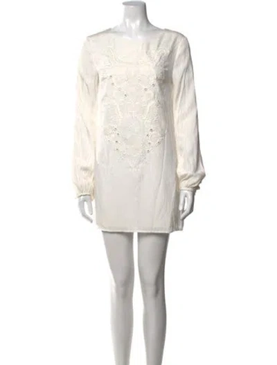Pre-owned The Jetset Diaries Patterned Mini Dress In White