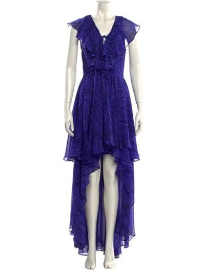 Pre-owned The Jetset Diaries Printed Long Dress In Blue