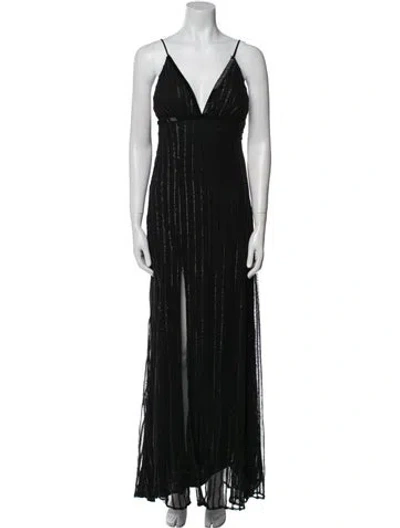 Pre-owned The Jetset Diaries V-neck Long Dress In Black