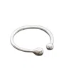 The Jewellery Store London Women's Adjustable Two Beads Ring In Sterling Silver