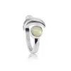 The Jewellery Store London Women's Black / Silver Adjustable March Serenity Birthstone Ring In Sterling Silver-aqua Chalcedony