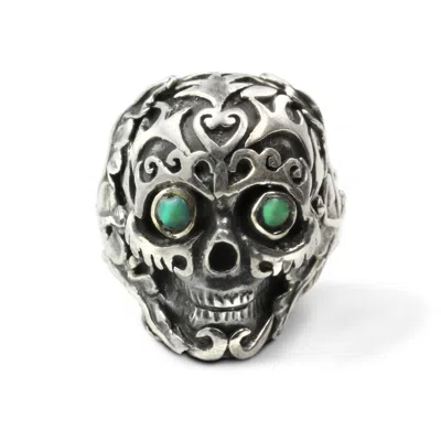 The Jewellery Store London Women's Blue / Silver Mystic Sea Ring With Turquoise In Sterling Silver