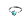 The Jewellery Store London Women's Blue / Silver Oval Turquoise Ring In Sterling Silver
