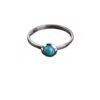 The Jewellery Store London Women's Blue / Silver Round Turquoise Ring In Sterling Silver