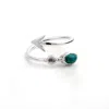 The Jewellery Store London Women's Blue / Silver / White Adjustable Arrow Ring With Turquoise And Moonstone In Sterling Silver