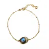 The Jewellery Store London Women's Gold / Green Labradorite You Are Loved Bracelet In Gold Vermeil