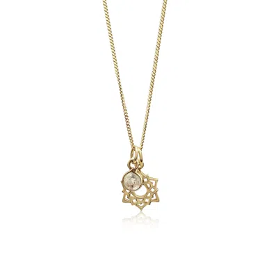 The Jewellery Store London Women's Gold / White Crown Chakra/sahastrara Charm Necklace In Gold Vermeil– Moonstone