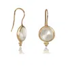 The Jewellery Store London Women's Gold / White Moonstone ‘you Are Loved' Hook Earrings In Gold Vermeil