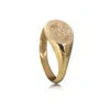 The Jewellery Store London Women's Gold / White Round Celestial Signet Ring With Cz In Gold Vermeil