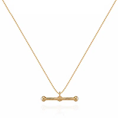 The Jewellery Store London Women's Gold / White The Insight Sovereign Pendant Necklace In Gold Vermeil