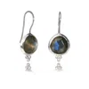 The Jewellery Store London Women's Green / Silver Labradorite ‘you Are Loved' Hook Earrings In Sterling Silver