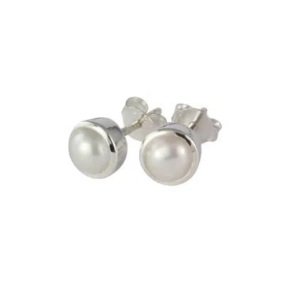 The Jewellery Store London Women's June Birthstone Earrings Studs – Pearl In Sterling Silver