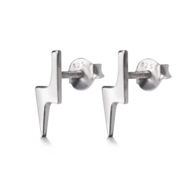 The Jewellery Store London Women's Lightning Bolt Studs In Sterling Silver
