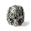 The Jewellery Store London Women's Mystic Double Trident Skull Ring In Sterling Silver