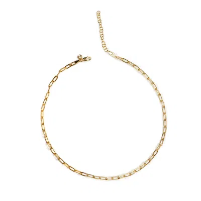 The Jewellery Store London Women's Paper Clip Chain Necklace In Gold Vermeil