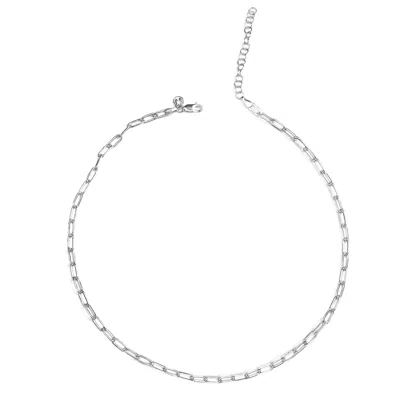 The Jewellery Store London Women's Paper Clip Chain Necklace In Sterling Silver