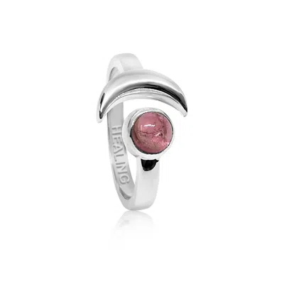 The Jewellery Store London Women's Pink / Purple / Silver Adjustable October Healing Birthstone Ring In Sterling Silver- Pink T
