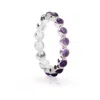 The Jewellery Store London Women's Pink / Purple / Silver Amethyst Gemstones Band Ring In Sterling Silver