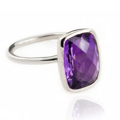 The Jewellery Store London Women's Pink / Purple / Silver Desert Mirage Amethyst Ring In Sterling Silver