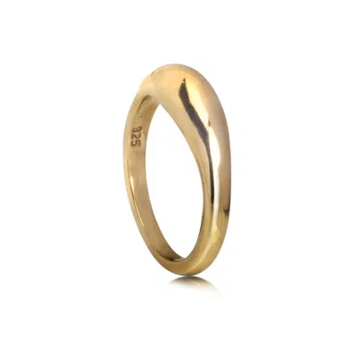 The Jewellery Store London Women's Plain Dome Signet Ring In Gold Vermeil
