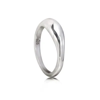 The Jewellery Store London Women's Plain Dome Signet Ring In Sterling Silver