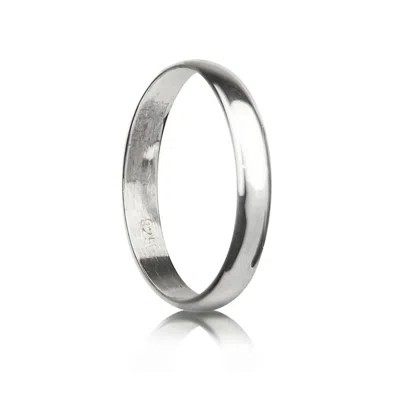 The Jewellery Store London Women's Plain Silver Band In Sterling Silver -three Millimeters