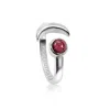 The Jewellery Store London Women's Red / Silver Adjustable January Protection Birthstone Ring In Sterling Silver-garnet