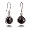 The Jewellery Store London Women's Silver / Black Pear-shaped Black Onyx Earrings In Sterling Silver