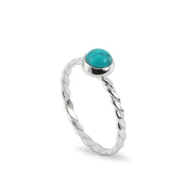 The Jewellery Store London Women's Silver / Blue December Birthstone Ring In Sterling Silver- Turquoise In Multi