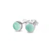 The Jewellery Store London Women's Silver / Blue March Birthstone Earrings Studs – Aqua Chalcedony In Sterling Silver