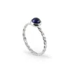 The Jewellery Store London Women's Silver / Blue September Birthstone Ring In Sterling Silver- Blue Sapphire