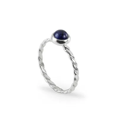 The Jewellery Store London Women's Silver / Blue September Birthstone Ring In Sterling Silver- Blue Sapphire In Multi