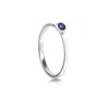 The Jewellery Store London Women's Silver / Blue September Birthstone Stackable Ring With Blue Sapphire In Sterling Silver