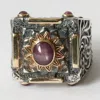 The Jewellery Store London Women's Silver / Gold / Red Mystic Passion Ring. With Ruby In Sterling Silver And Solid Gold