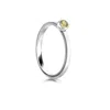 The Jewellery Store London Women's Silver / Green August Birthstone Stackable Ring With Peridot In Sterling Silver