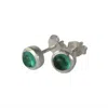 The Jewellery Store London Women's Silver / Green May Birthstone Earring Studs – Emerald Gemstone In Sterling Silver