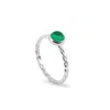 The Jewellery Store London Women's Silver / Green May Birthstone Ring In Sterling Silver- Emerald
