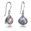 The Jewellery Store London Women's Silver / Green Pear-shaped Labradorite Earrings In Sterling Silver