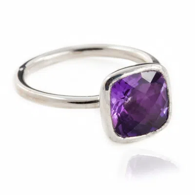 The Jewellery Store London Women's Silver / Pink / Purple Desert Dusk Amethyst Ring In Sterling Silver In Multi