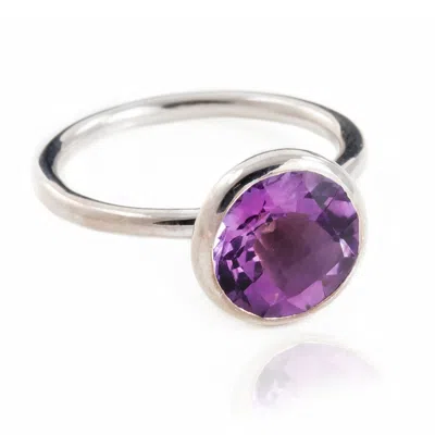 The Jewellery Store London Women's Silver / Pink / Purple Desert Moon Quartz Ring In Sterling Silver