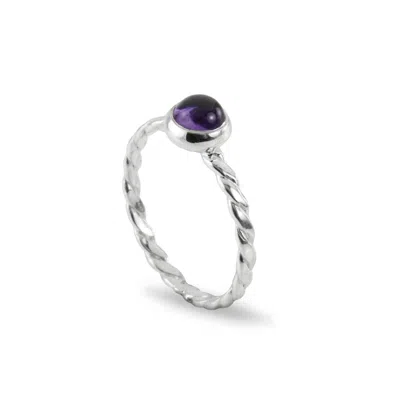 The Jewellery Store London Women's Silver / Pink / Purple February Birthstone Ring In Sterling Silver- Amethyst